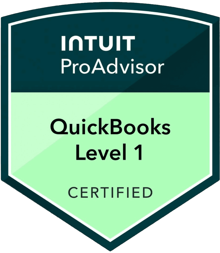 Intuit ProAdvisor QuickBooks Level 1 Certified badge